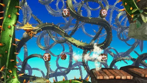 DK punching through rock walls