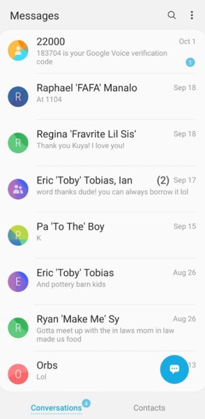 Samsung Messages Screenshot 2