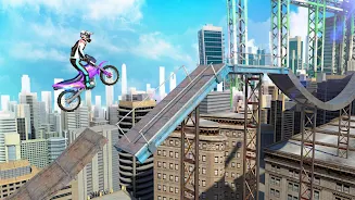 Bike Stunts 3D - Rooftop Chall Captura de pantalla 2