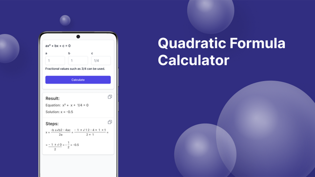 Quadratic Formula Calculator स्क्रीनशॉट 3