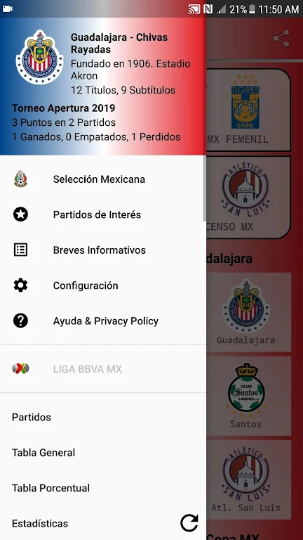 SoccerLair Mexican Leagues Скриншот 1