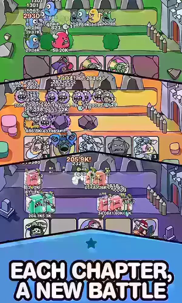 Hero Defense gameplay featuring tower defense mechanics and deck-building elements