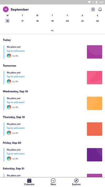 IRL - Social Calendar Screenshot 1