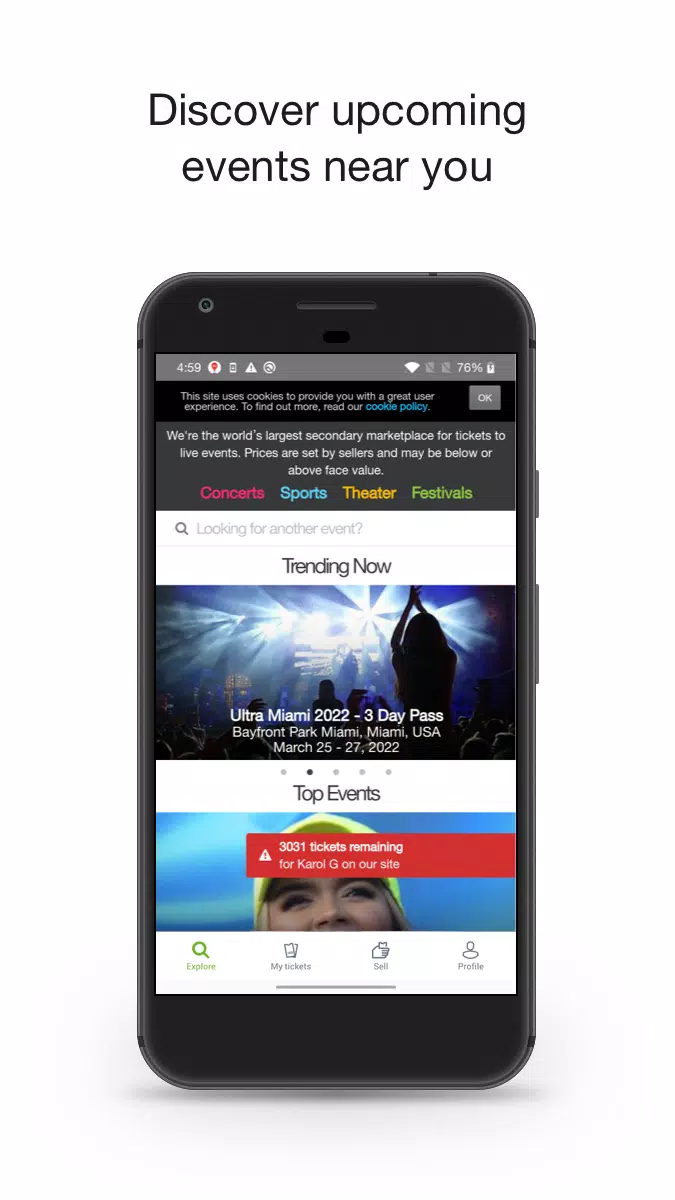 viagogo スクリーンショット 1