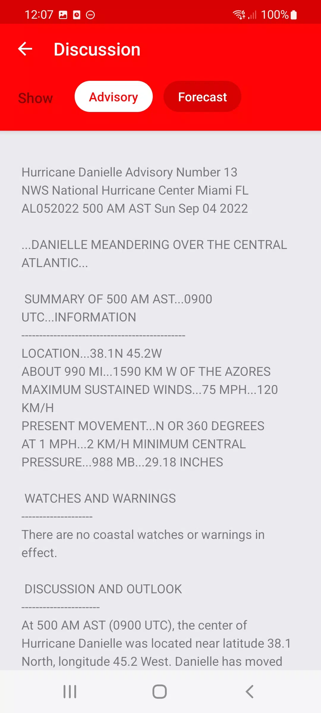 My Hurricane Tracker स्क्रीनशॉट 4