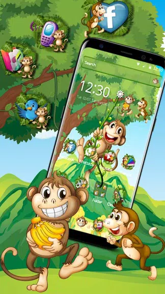 The Cute Cartoon Monkey Theme應用截圖第2張