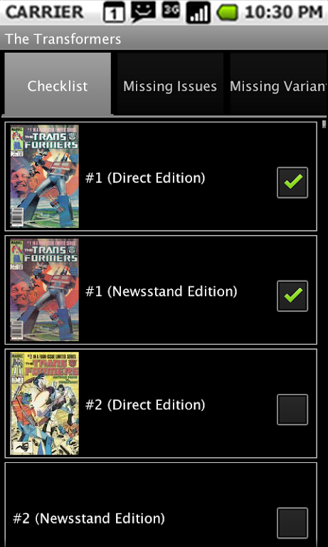 Comic Checklist Lite スクリーンショット 2