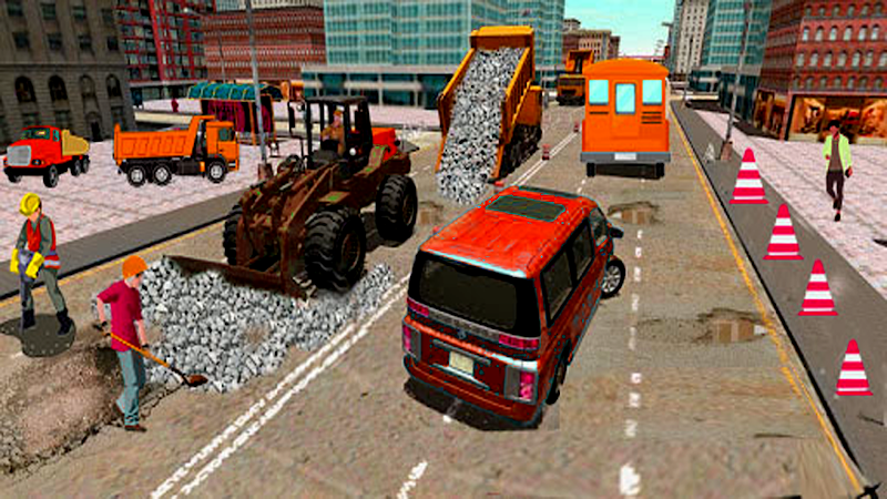 Highway road construction game Скриншот 2