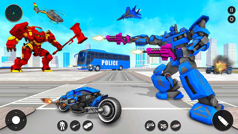 Police Bus Robot Bike Games Screenshot 4