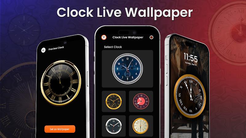 Analog Clock Wallpaper：3DClock 스크린샷 2