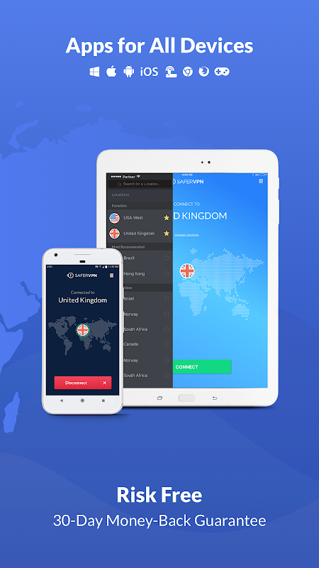 Free VPN Proxy & Hotspot WiFi security - SaferVPN Captura de tela 3