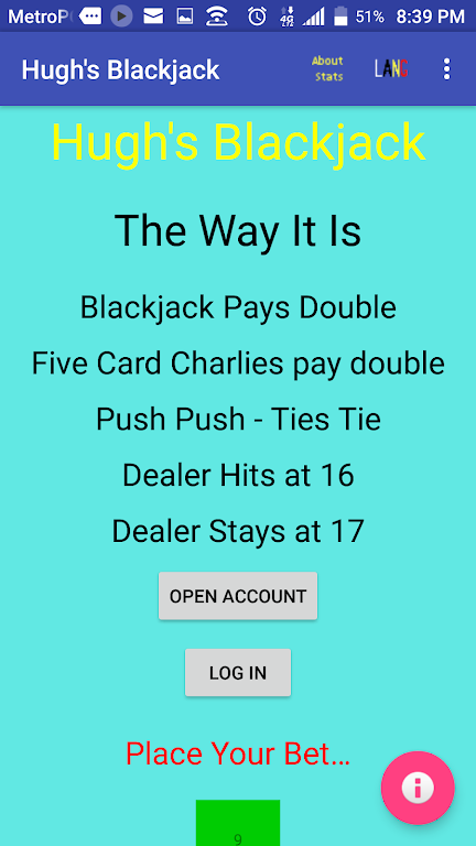 Hugh’s Blackjack Screenshot 1