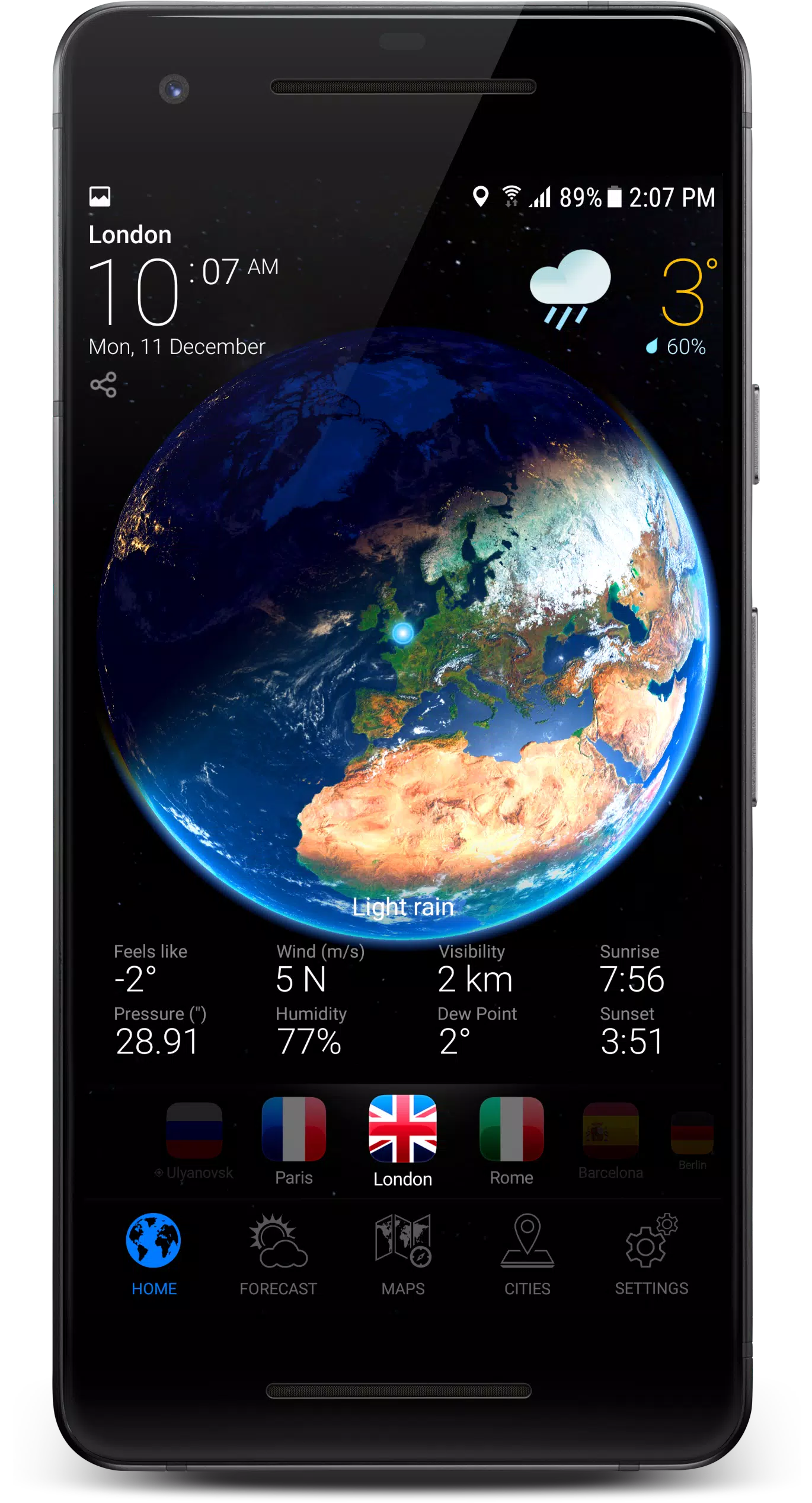 3D EARTH PRO - local forecast 스크린샷 1