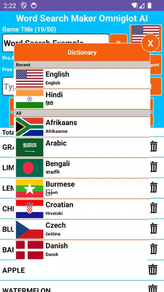 Word Search Maker Omniglot Screenshot 3