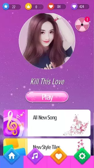 Flower Pink Piano Tiles - Girly Butterfly Songs Скриншот 1