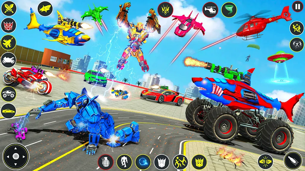 Monster Truck Robot Shark Game 스크린샷 2