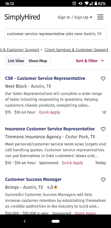Job Search - Simply Hired Screenshot 1