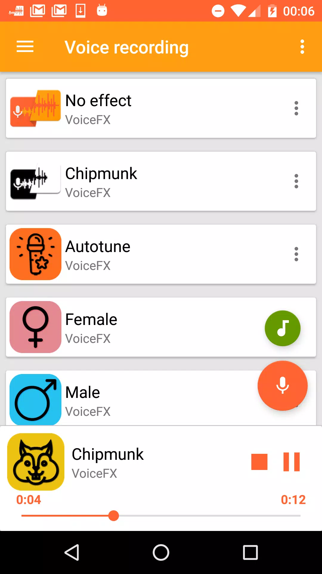 VoiceFX - Voice Changer with v Screenshot 1