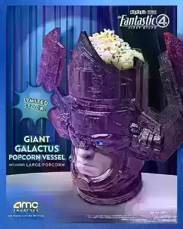 AMC dévoile un seau à popcorn géant Galactus pour Fantastic Four