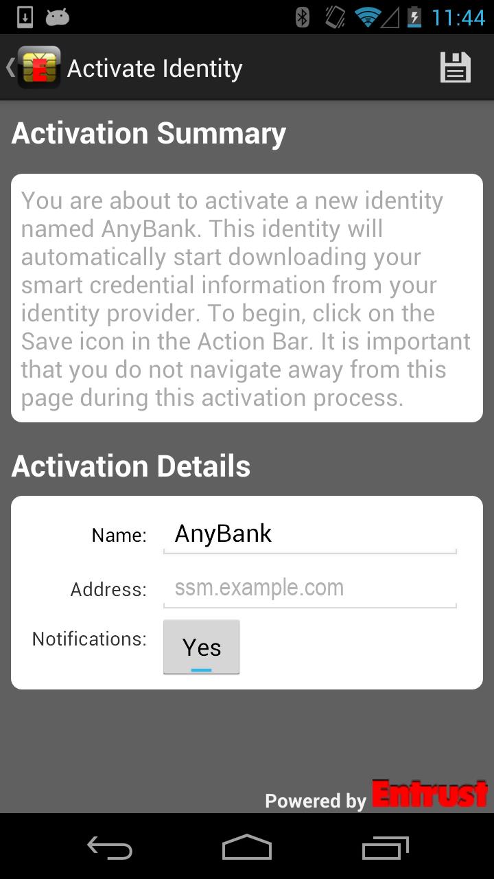 Entrust IG Mobile Smart Cred Скриншот 4