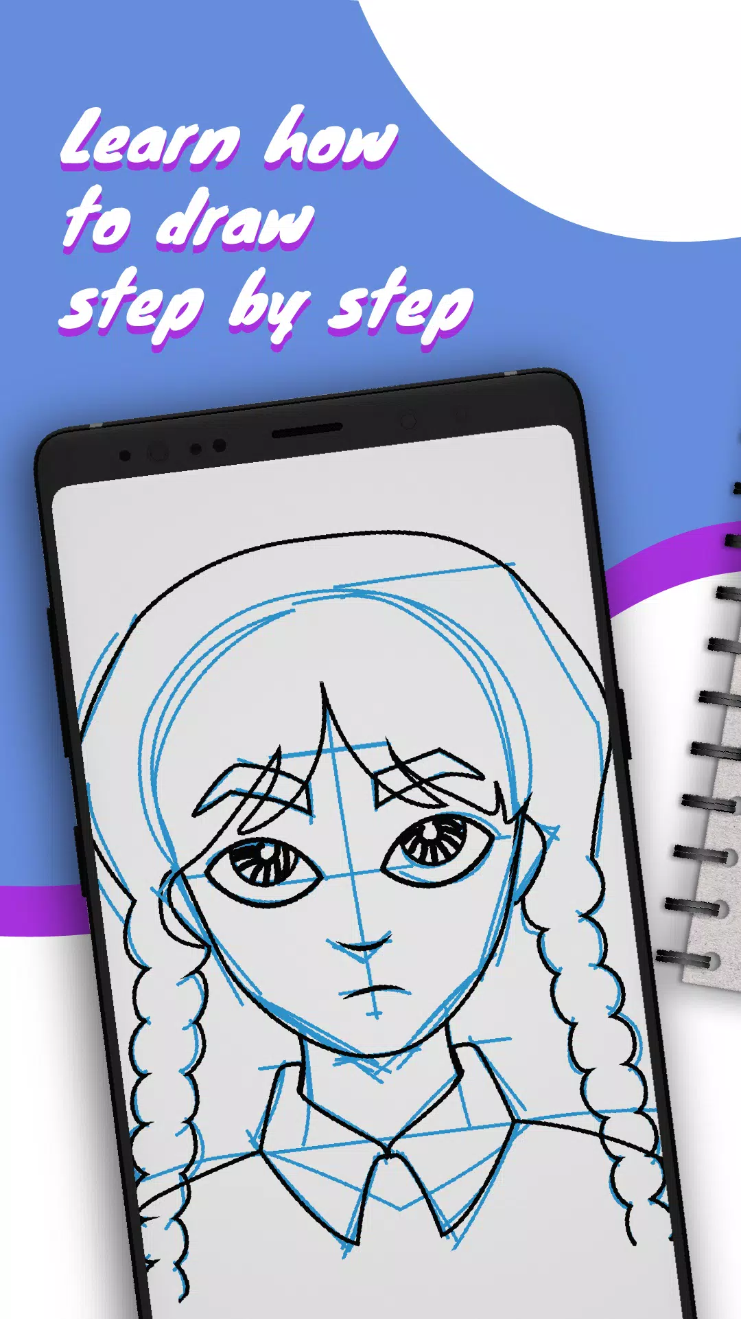Drawely - 描く描き方顔可愛い女の子 スクリーンショット 1