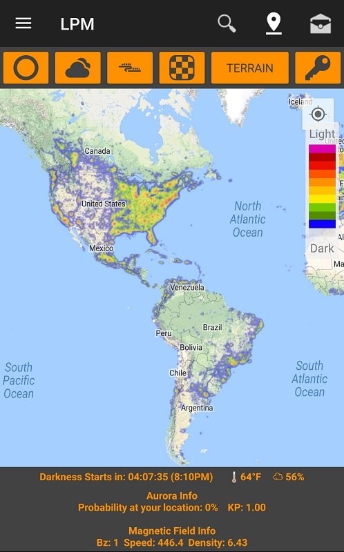 Light Pollution Map - Dark Sky Capture d’écran 1