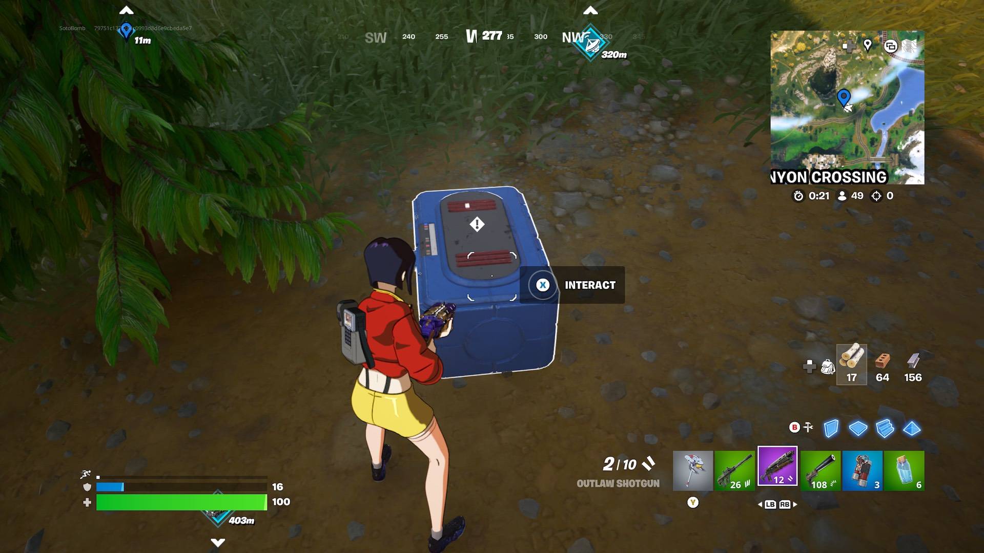 Sensor -Rucksack ausrüsten, Energie in Fortnite Kapitel 6 scannen