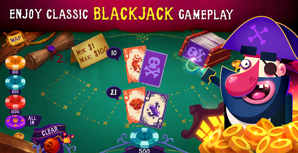 Pirates: Blackjack Free 21 ⚓ Screenshot 1