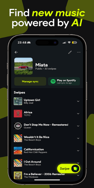 Swipefy for Spotify स्क्रीनशॉट 1