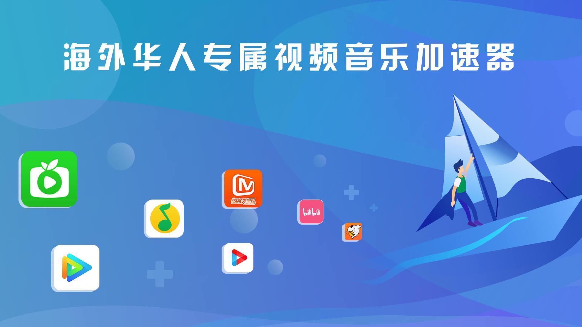 快帆TV版 - 海外华人回国加速器VPN，畅享大陆音乐视频 Captura de pantalla 1