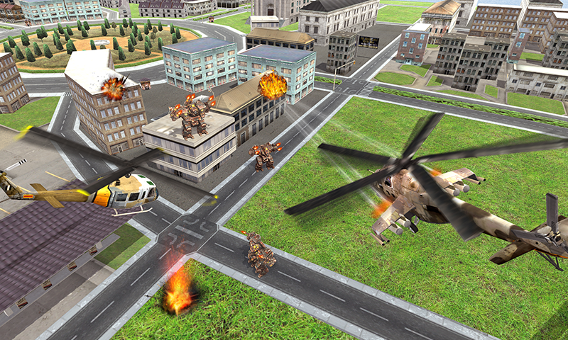 Gunship Helicopter Robot Game 스크린샷 1