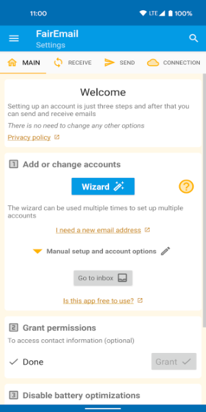 FairEmail, privacy aware email Captura de pantalla 1