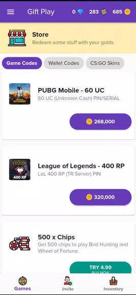 Gift Play - Earn Game Codes Screenshot 2