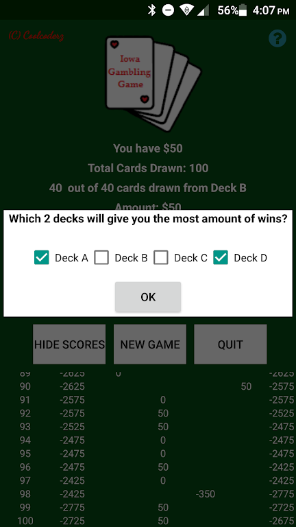 Iowa Gambling Game: Decision Making With Cards應用截圖第3張