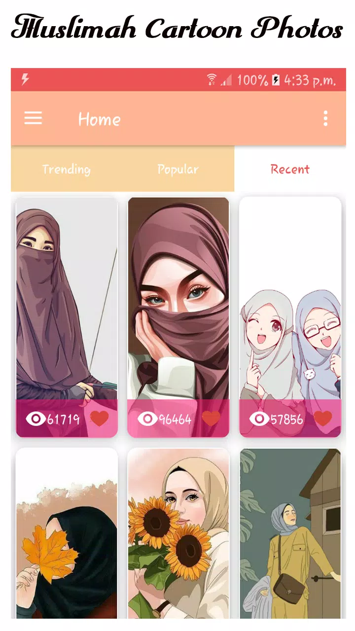 Muslimah Cartoon Wallpapers HD Captura de tela 1