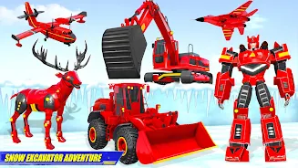 Snow Excavator Robot Car Games Screenshot 4