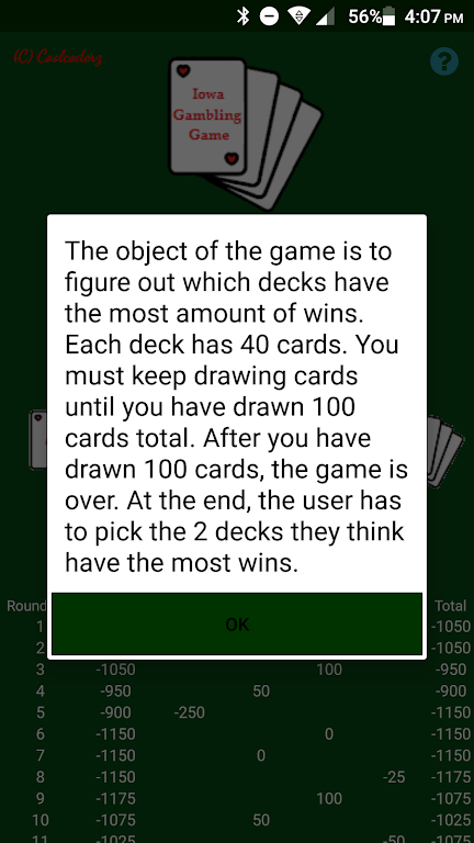 Iowa Gambling Game: Decision Making With Cards應用截圖第2張