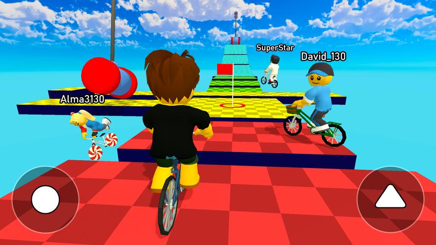 Obby bike: Parkour Adventure Screenshot 1