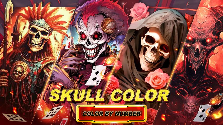 Dark Skeleton Color by number Скриншот 4