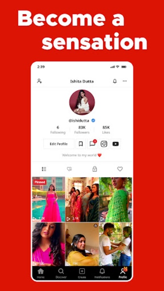 Hipi – भारतीय शॉर्ट वीडियो ऐप स्क्रीनशॉट 2
