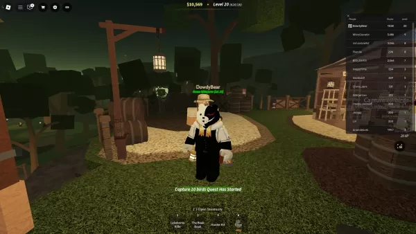 Starting the tutorial quest