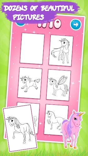 Unicorn Kids Coloring Book Captura de pantalla 2