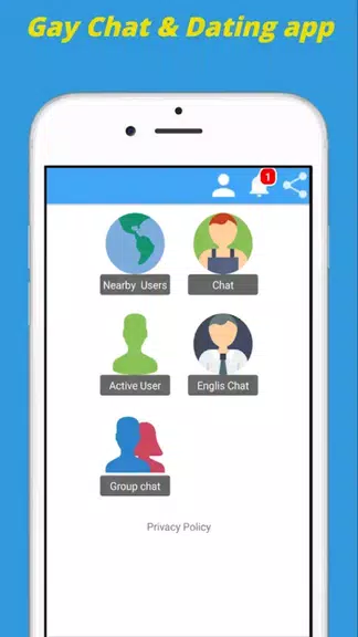 Gay Chat App & Gay Dating App स्क्रीनशॉट 1