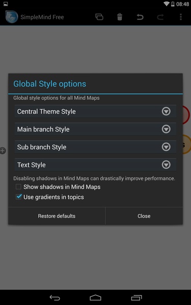 SimpleMind Free mind mapping Screenshot 1