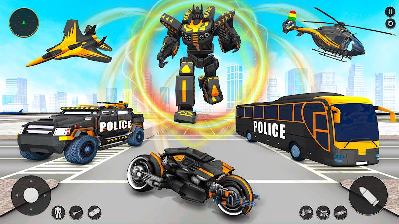 Police Bus Robot Bike Games 스크린샷 2