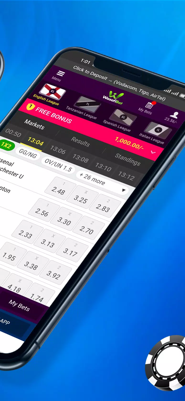 Wasafibet - Sportsbook, Casino Captura de tela 4