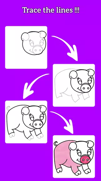 Learn To Draw Animals - Steps Capture d’écran 3