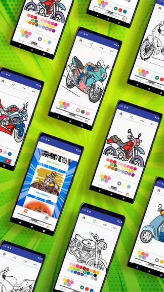 MotorBike Coloring Page Screenshot 1
