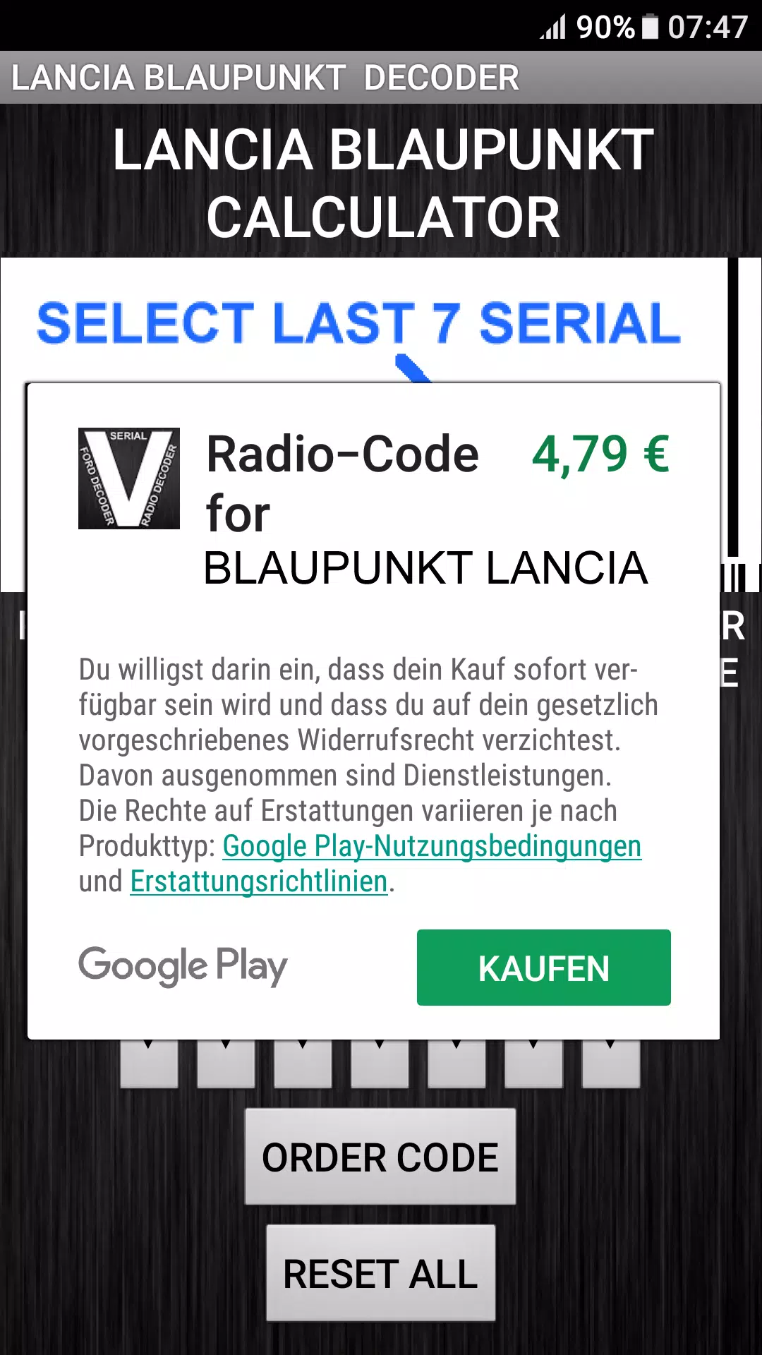 Blaupunkt Lancia Radio Code 스크린샷 4