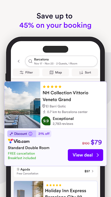 Vio.com: Hotels & travel deals Screenshot 2